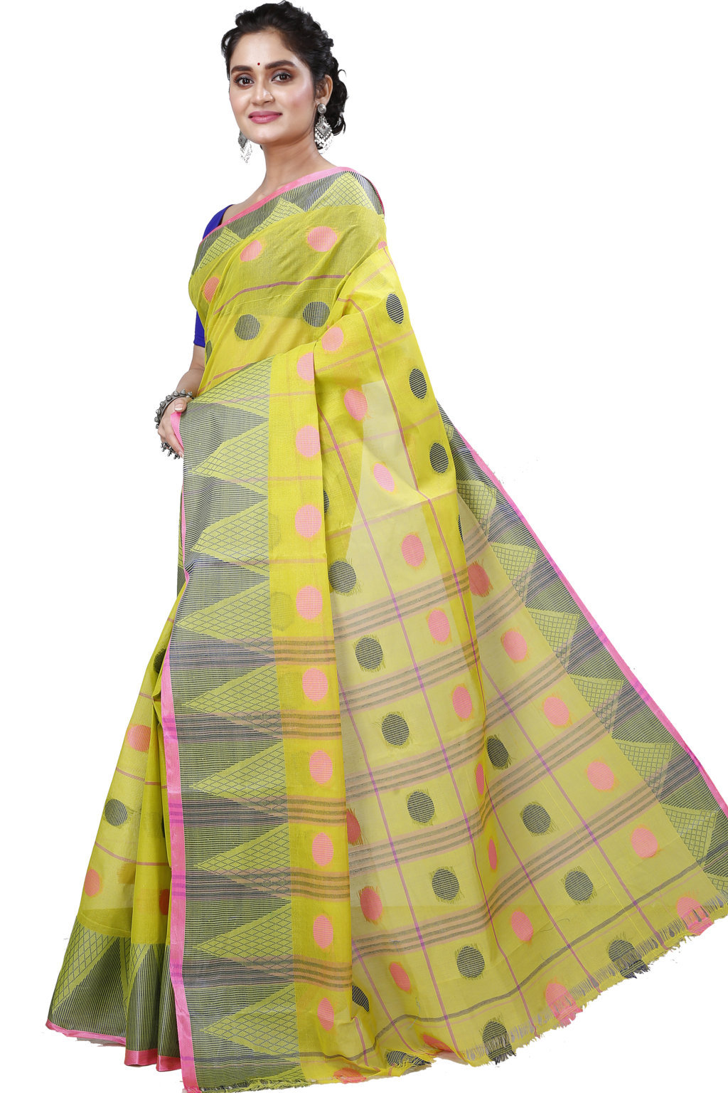 Dark Yellow Pure Cotton Rebeka Tant Saree (1006)